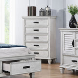 Franco Panel or Storage Bed & Bedroom Sets - Wire-Brushed Distressed White Farmhouse Collection - lifestyle