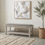 Franco Panel or Storage Bed & Bedroom Sets - Wire-Brushed Distressed White Farmhouse Collection - lifestyle