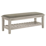 Franco Panel or Storage Bed & Bedroom Sets - Upholstered Bench with Shelf