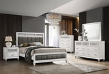 Barzini Panel Bed & Bedroom Sets - 5pcs- Eastern King Bed + Nightstand + Dresser + Mirror + Chest