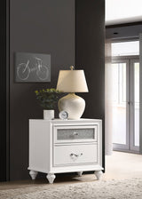 Barzini Panel Bed & Bedroom Sets - Glam White with Metallic Channel Tufting & Crystal Hardware - lifestyle