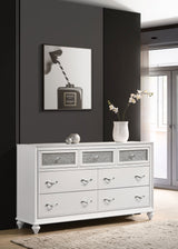 Barzini Panel Bed & Bedroom Sets - Glam White with Metallic Channel Tufting & Crystal Hardware - lifestyle