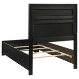 Miranda Upholstered Panel Bed & Bedroom Sets - Glam Black with Glitter Stripe Headboard, Twin to California King – view 18