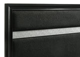 Miranda Upholstered Panel Bed & Bedroom Sets - Glam Black with Glitter Stripe Headboard, Twin to California King – view 19