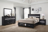 Miranda Storage Panel Bed & Bedroom Sets - 4pcs- Eastern King Bed + Dresser + Mirror + Nightstand