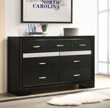 Miranda Storage Panel Bed & Bedroom Sets - Glam Black with Crystal Pulls & Glitter Accents, Twin to California King - lifestyle