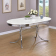 Retro 60" Oval Dining Table & 5-Piece Sets - 1950s Diner Style in White & Chrome with Black or Red Chairs – view 1