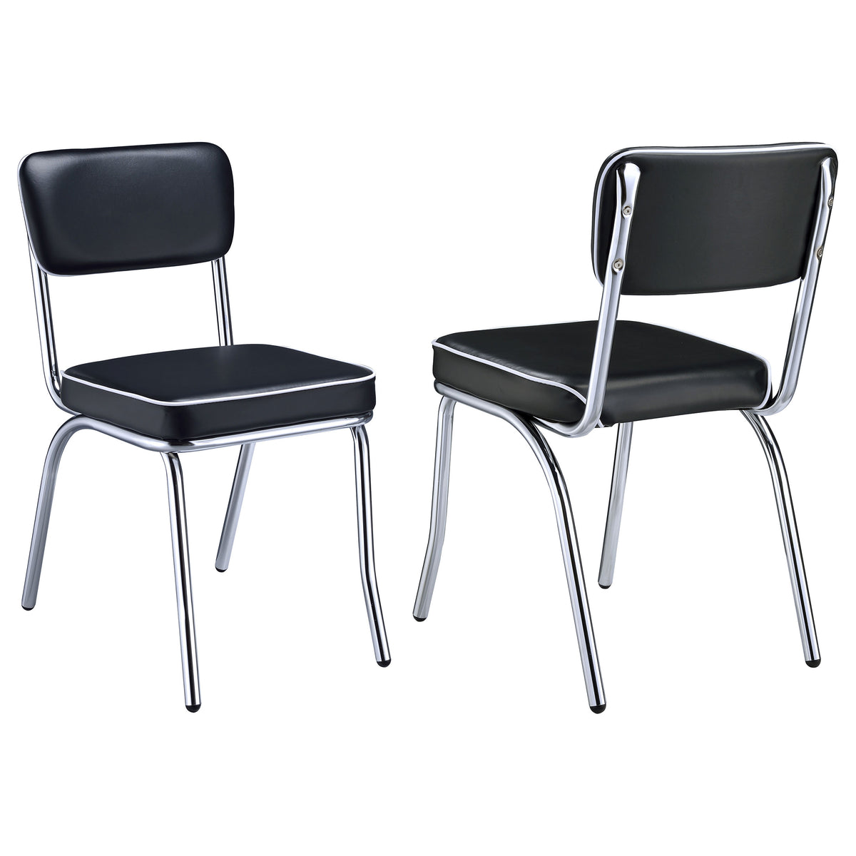 Retro Diner-Style Dining Side Chairs, Set of 2 - Set of 2 Side Chairs