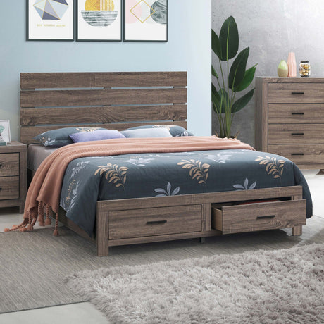 Brantford Slatted Panel or Storage Bed & Bedroom Sets - Farmhouse Barrel Oak, Queen or Eastern King - lifestyle