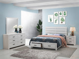 Brantford Panel or Storage Bed & Bedroom Sets - 4pcs- Eastern King Storage Bed + Nightstand + Dresser + Mirror