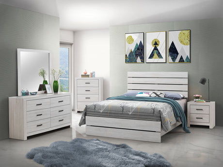 Brantford Panel or Storage Bed & Bedroom Sets - 5pcs- Eastern King Panel Bed + Nightstand + Dresser + Mirror + Chest