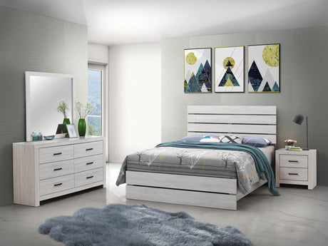 Brantford Panel or Storage Bed & Bedroom Sets - 4pcs- Queen Panel Bed + Nightstand + Dresser + Mirror