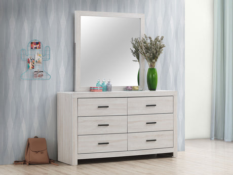 Brantford Panel or Storage Bed & Bedroom Sets - Slatted Headboard in Coastal White with Dark Bronze Pulls - lifestyle