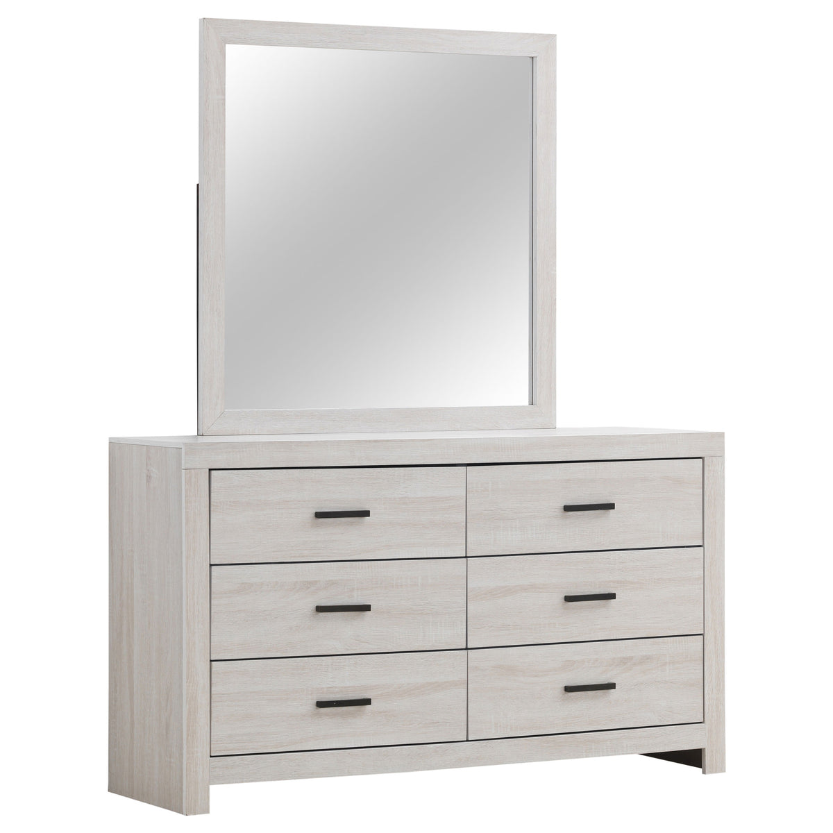 Brantford Panel or Storage Bed & Bedroom Sets - 6-Drawer Dresser + Mirror