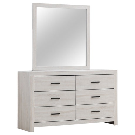 Brantford Panel or Storage Bed & Bedroom Sets - 6-Drawer Dresser + Mirror