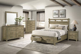 Hazlewood Storage or Panel Bed & Bedroom Sets - Queen - 5pcs- Storage Bed + Nightstand + Dresser + Mirror + Chest