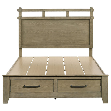 Hazlewood Storage or Panel Bed & Bedroom Sets - Open-Slat Headboard in Vineyard Oak, Queen or Eastern King – view 19