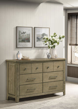 Hazlewood Storage or Panel Bed & Bedroom Sets - Open-Slat Headboard in Vineyard Oak, Queen or Eastern King - lifestyle