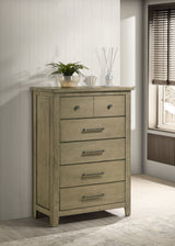 Hazlewood Storage or Panel Bed & Bedroom Sets - Open-Slat Headboard in Vineyard Oak, Queen or Eastern King - lifestyle