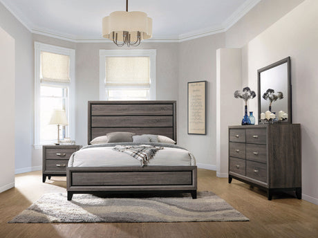 Watson Panel Bed & Bedroom Sets - 4pcs- Eastern King Bed + Nightstand + Dresser + Mirror