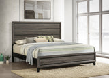 Watson Panel Bed & Bedroom Sets - Groove-Detailed Grey Oak with Nickel Hardware, Twin to California King - lifestyle