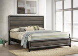 Watson Panel Bed & Bedroom Sets - Groove-Detailed Grey Oak with Nickel Hardware, Twin to California King - lifestyle