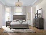 Watson Panel Bed & Bedroom Sets - 4pcs- Queen Bed + Nightstand + Dresser + Mirror