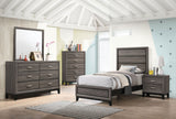 Watson Panel Bed & Bedroom Sets - 5pcs- Twin Bed + Nightstand + Dresser + Mirror + Chest