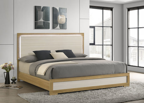 Hyland LED Panel Bed & Bedroom Sets - Natural & White Two-Tone, Queen & Eastern King - lifestyle