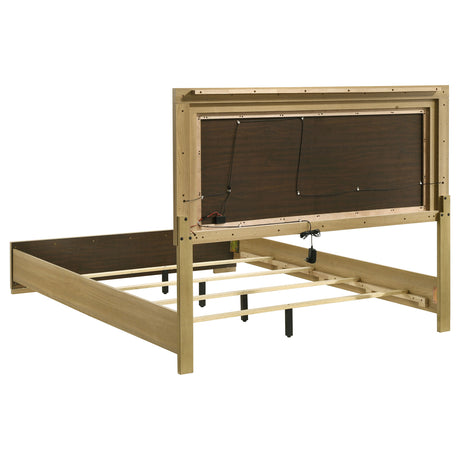 Hyland LED Panel Bed & Bedroom Sets - Natural & White Two-Tone, Queen & Eastern King – view 18