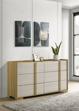 Hyland LED Panel Bed & Bedroom Sets - Natural & White Two-Tone, Queen & Eastern King - lifestyle