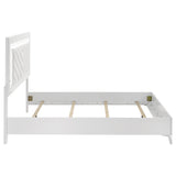 Cassia LED Panel Bed & Bedroom Collection - Chevron-Tufted Headboard, White High Gloss with Chrome – view 15