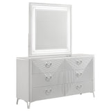 Cassia LED Panel Bed & Bedroom Collection - 6-Drawer Dresser + LED Mirror