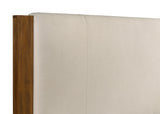 Adderley Panel Bed & Bedroom Sets - Modern Rustic Warm Brown with Cream Upholstered Headboard & Brass Pulls – view 18