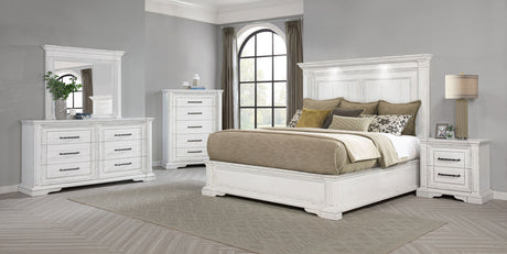 McKinney Panel Bed & Bedroom Sets with LED Reading Lights - 5pcs- Eastern King Panel Bed + Nightstand + Dresser + Mirror + Chest