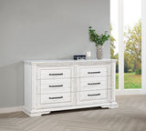 McKinney Panel Bed & Bedroom Sets with LED Reading Lights - Traditional Distressed Vintage White - lifestyle