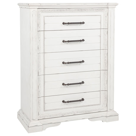 McKinney Panel Bed & Bedroom Sets with LED Reading Lights - 5-Drawer Chest