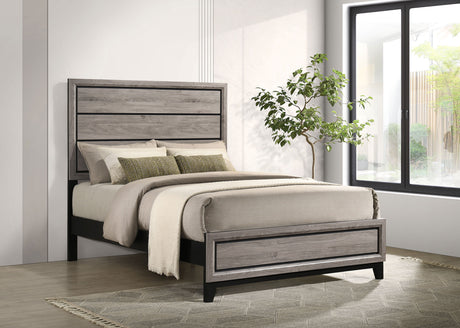 Watson Groove-Detailed Panel Bed & Bedroom Sets - Transitional Light Taupe with Nickel Hardware, Twin to Cal King - lifestyle