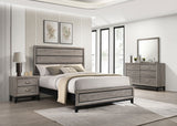 Watson Groove-Detailed Panel Bed & Bedroom Sets - California King, 4pcs- Bed + Nightstand + Dresser + Mirror