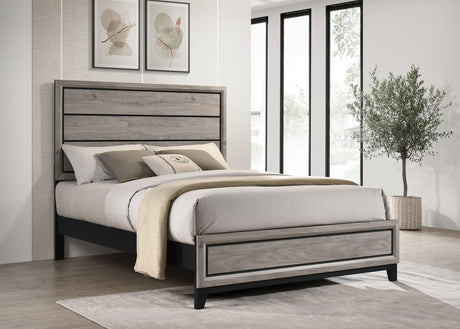 Watson Groove-Detailed Panel Bed & Bedroom Sets - Transitional Light Taupe with Nickel Hardware, Twin to Cal King - lifestyle