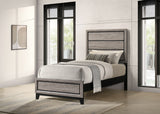 Watson Groove-Detailed Panel Bed & Bedroom Sets - Transitional Light Taupe with Nickel Hardware, Twin to Cal King – view 1