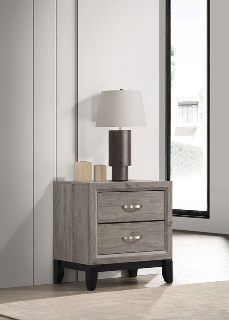 Watson Groove-Detailed Panel Bed & Bedroom Sets - Transitional Light Taupe with Nickel Hardware, Twin to Cal King - lifestyle