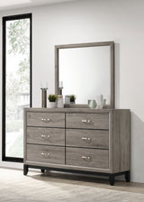 Watson Groove-Detailed Panel Bed & Bedroom Sets - Transitional Light Taupe with Nickel Hardware, Twin to Cal King - lifestyle