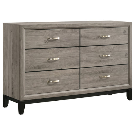 Watson Groove-Detailed Panel Bed & Bedroom Sets - 6-Drawer Dresser
