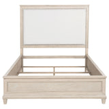 Pembroke Upholstered Panel Bed & Bedroom Sets - Coastal Washed Oak with Cream Headboard & Nailhead Trim – view 15