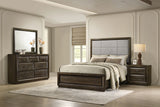 Atlas Upholstered Panel Bed & Bedroom Sets - 4pcs- Queen Bed + Nightstand + Dresser + Mirror