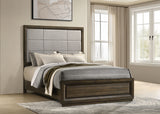 Atlas Upholstered Panel Bed & Bedroom Sets - Picture-Frame Headboard in Dark Oak & Light Grey – view 1