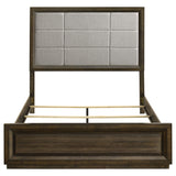 Atlas Upholstered Panel Bed & Bedroom Sets - Picture-Frame Headboard in Dark Oak & Light Grey – view 16