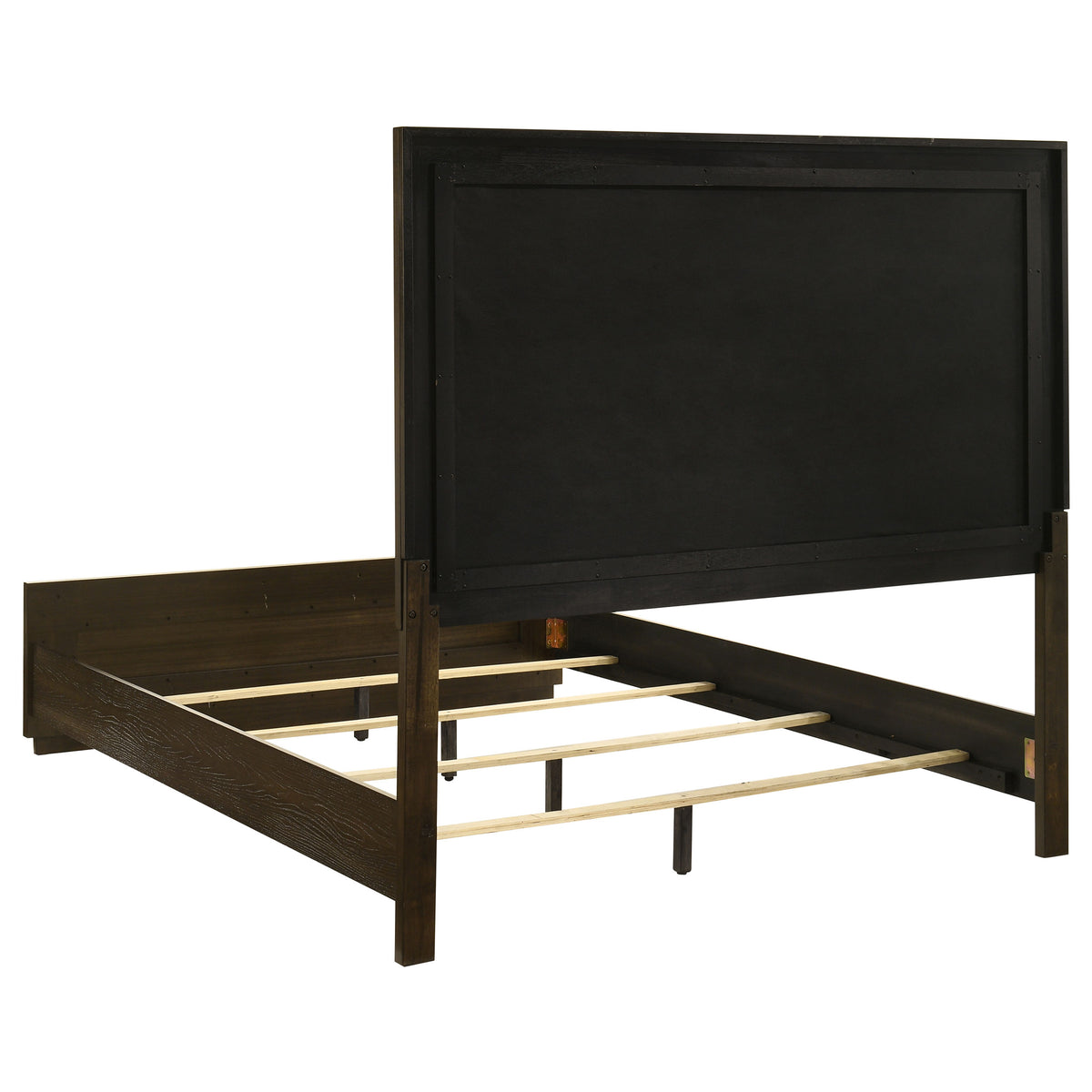 Atlas Upholstered Panel Bed & Bedroom Sets - Picture-Frame Headboard in Dark Oak & Light Grey – view 17
