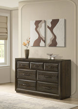 Atlas Upholstered Panel Bed & Bedroom Sets - Picture-Frame Headboard in Dark Oak & Light Grey - lifestyle